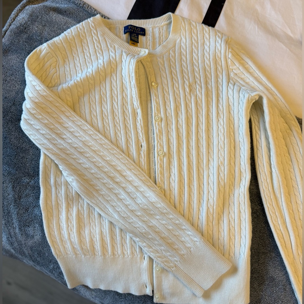 Ralph Lauren Cream Cable Knit Cardigan